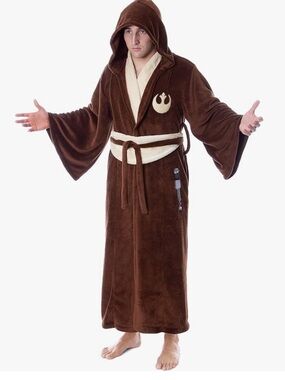 Star Wars Plush Hooded Robe in Brown and Cream